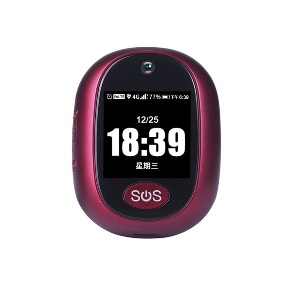 REACHFAR RF-V45-B Mini GPS Smart Tracker Pendant, Support SOS / Camera / Health Management / 4G LTE(Wine Red)