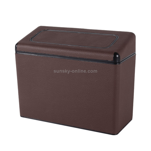 Car Plastic Trash Can Large Capacity Interior Accessories Box (Brown)