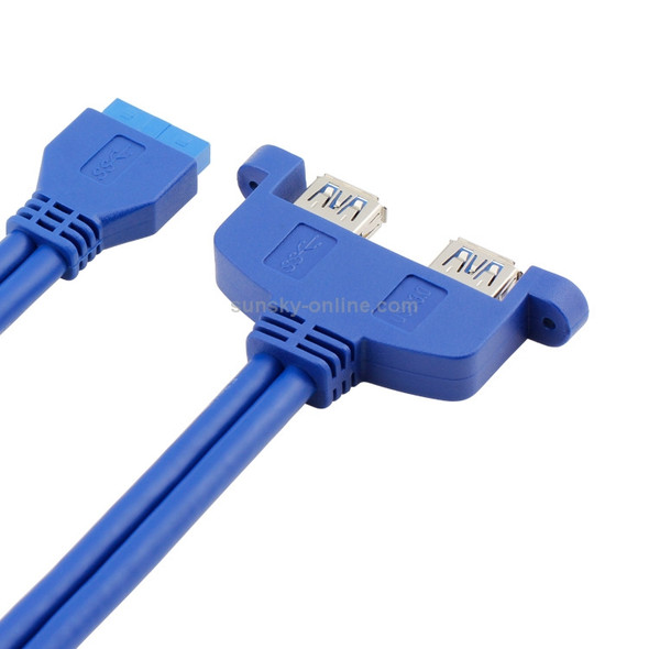 USB3.0 20P F/2AF PCI Rear Baffle Cable (Blue)