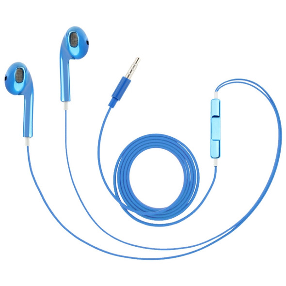 Stereo Electroplating Wire Control Earphone for iPhone / iPad / iPod(Blue)