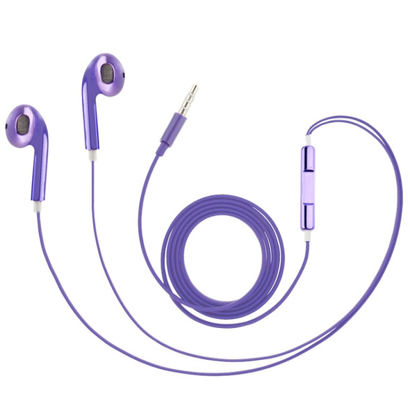 Stereo Electroplating Wire Control Earphone for iPhone / iPad / iPod(Purple)