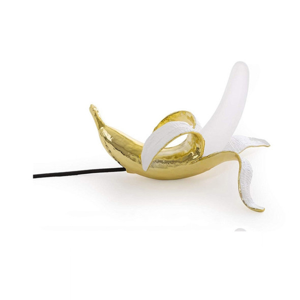 Banana Table Lamp Bedroom Decoration Lamp, Specification: US Plug, Style:Prone Posture(Plating)