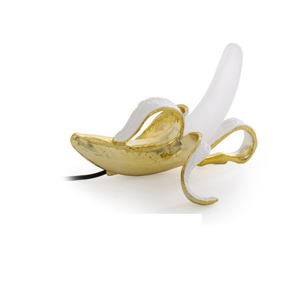 Banana Table Lamp Bedroom Decoration Lamp, Specification: US Plug, Style:Sitting Posture(Plating)