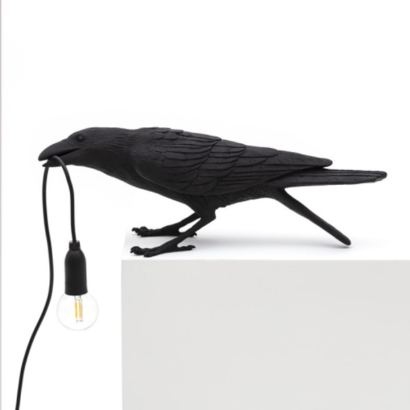E12 LED Lucky Bird Wall Lamp Table Lamp For Bedroom, Style:Sitting Table Lamp, Plug:EU Plug(Black)