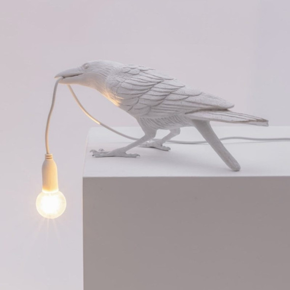 E12 LED Lucky Bird Wall Lamp Table Lamp For Bedroom, Style:Sitting Table Lamp, Plug:US Plug(White)