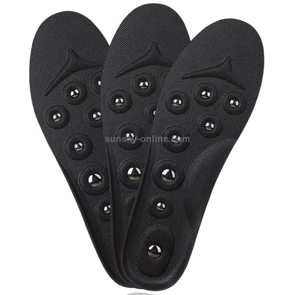 2 PCS 027 Magnetic Massage Insoles Sweat-absorbent Breathable Arch Support Full Shoe Pads, Size:S (35-41)(Black)