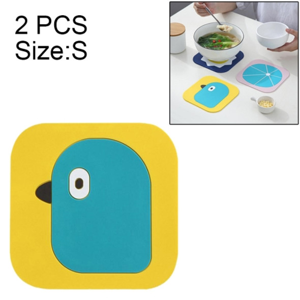 2 PCS Creative Cartoon Insulation Pad Home Dining Mat Coaster Silicone Anti-scalding Bowl Mat, Size:S(Birdie)