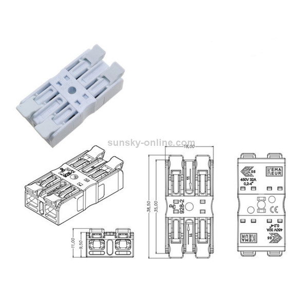 10 PCS Fast Terminal Block 2P Dual Pressing Terminal Connector Spring-Type Un-Lock Screw Connector, Specification: 928-2 White Wide