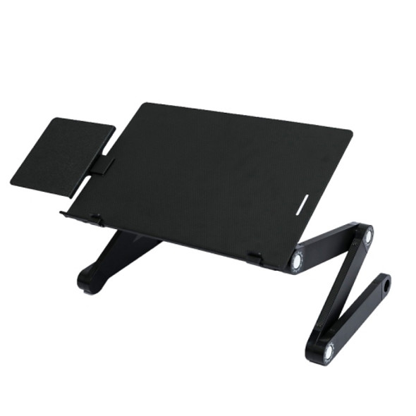 T8 Aluminum Alloy Folding & Lifting Laptop Desk Office Desk Heightening Bracket with Mouse Board (Black)