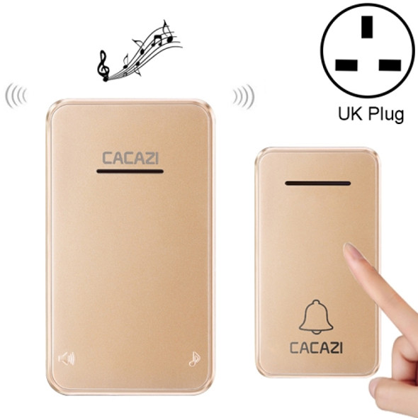 CACAZI FA8 Self-Powered Wireless Doorbell, UK Plug(Gold)