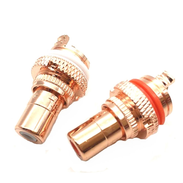 4 PCS / 2 Pairs CMC Copper RCA Female Audio Power Amplifier AV Audio Lotus Socket Terminal(Copper Plated)