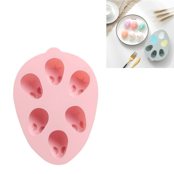 2 PCS 3D Rabbit Halloween DIY Silicone Ice Box for Baking Cake Pudding Mold(Pink)