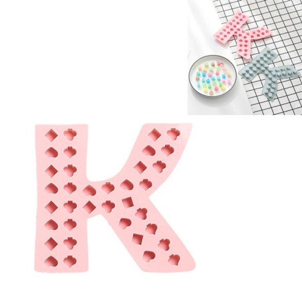 4 PCS DIY Silicone Ice Tray Mold Letter K Shape Chocolate Fudge Crystal Epoxy Mold(Pink)