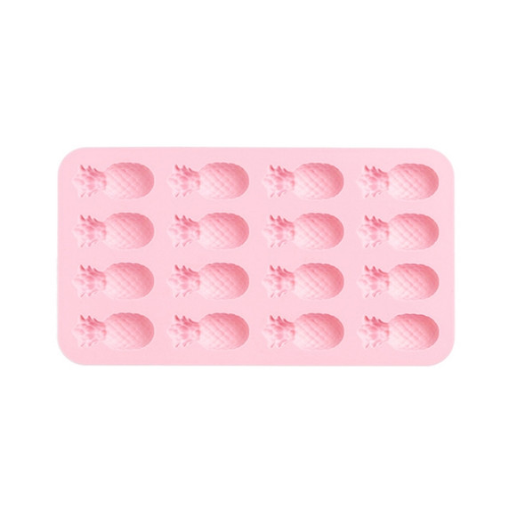 4 PCS Creative Pineapple Silicone Ice Tray Cake Mold Chocolate DIY Baking Mold(Pink)