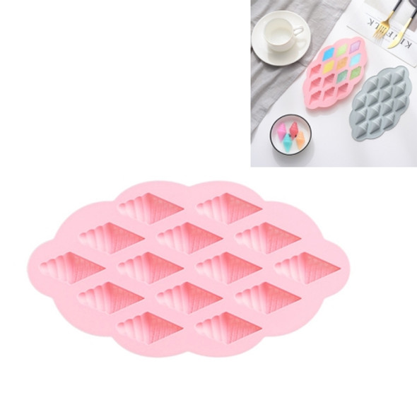6 PCS Ice Cream Cone Shape Fondant Cake Silicone Mold Baking DIY Chocolate Dessert Mold Making Ice Tray(Pink)
