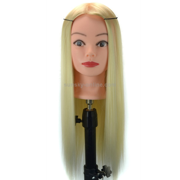 Practice Disc Hair Braided Mannequin Head Wig Styling Trimming Head Model(Beige)