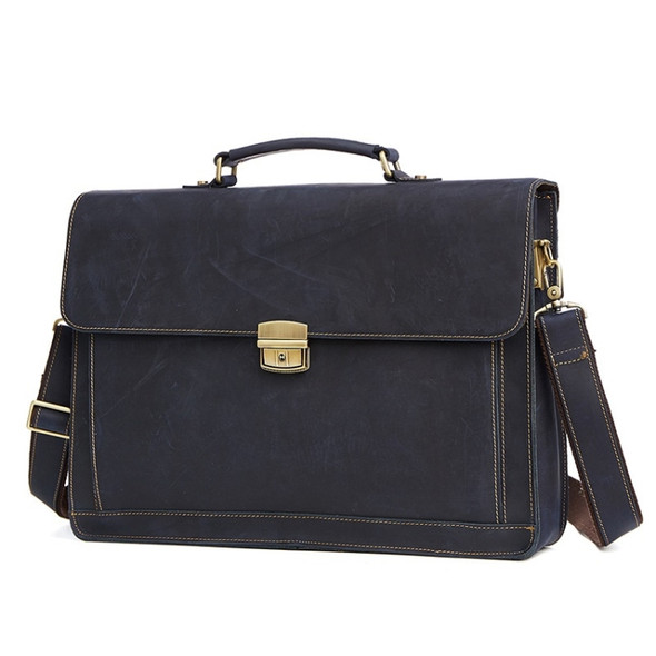 Men Business Briefcase 15.6-Inch Multi-Function Computer Handbag(Blue)