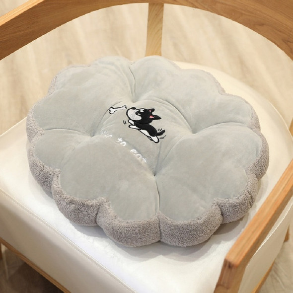 Round Petal Plush Thick Cushion Cartoon Children Tatami Cushion(Husky)