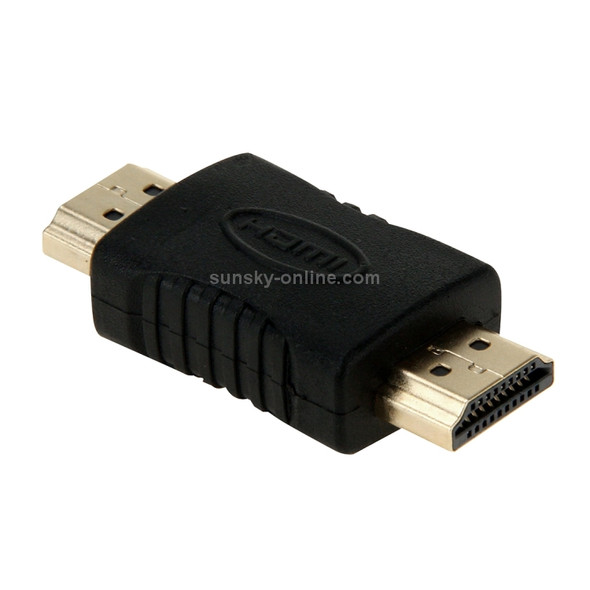 Gold Plated HDMI 19 Pin Male to HDMI 19 Pin Male Adapter, Support Full HD 1080P(Black)