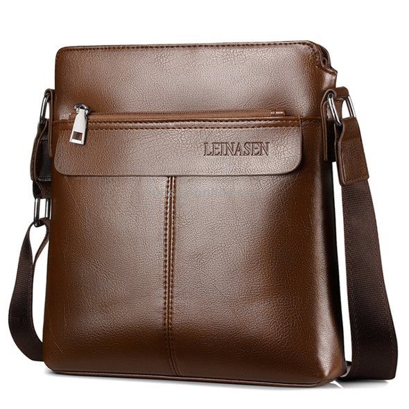 WEIXIER 18071 Men Business Leisure Style PU Leather Single Shoulder Bag (Light Brown)