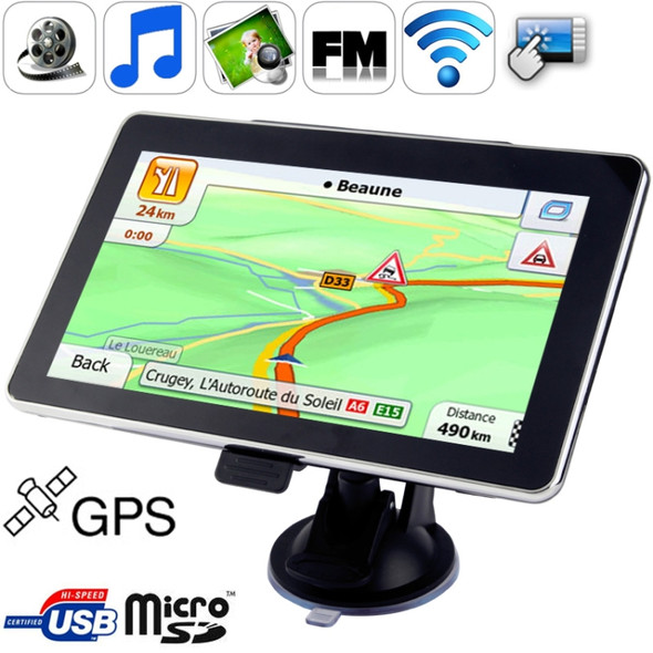 7.0 inch TFT Touch-screen Car GPS Navigator, Built in 4GB Memory, Touch Pen, Voice Broadcast, FM Radio function, Built-in speaker, Resolutions: 800 x 480(Black)