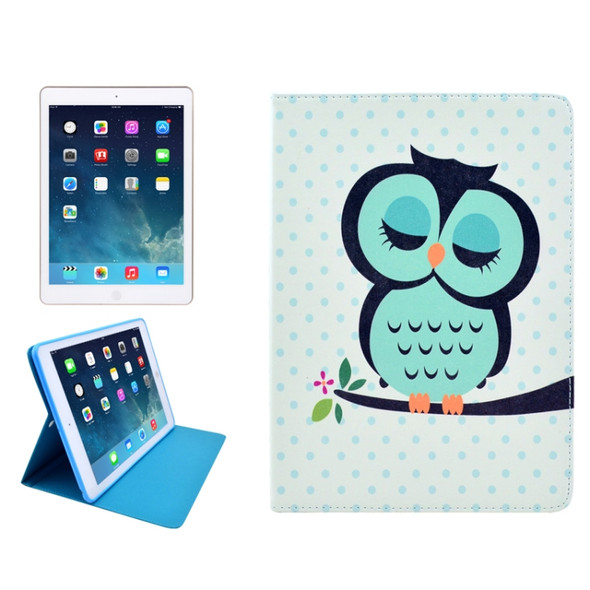 Owl Pattern Protective PU Leather Case with Sleep / Wake-up Function & Card Slot for iPad 4 / New iPad (iPad 3) / iPad 2