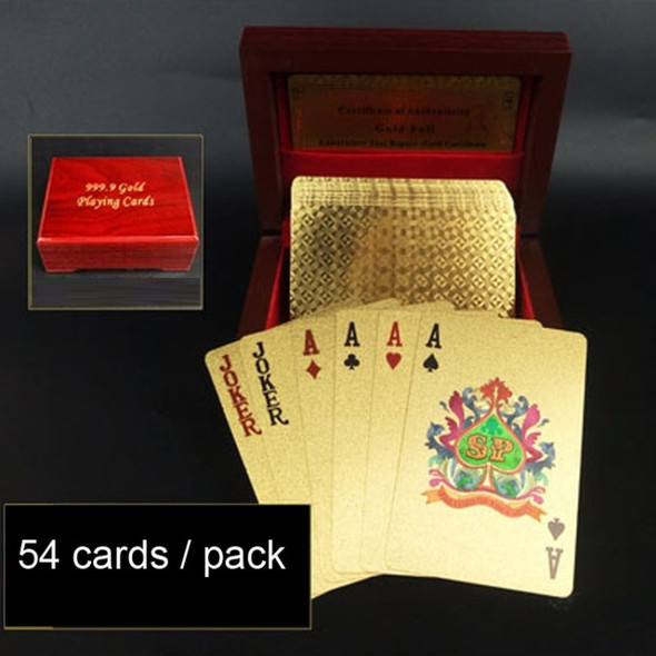 Creative Frosted Golden Tattice Back Texture Plastic From Vegas to Macau Playing Cards Texas Poker with Wooden Gift Box