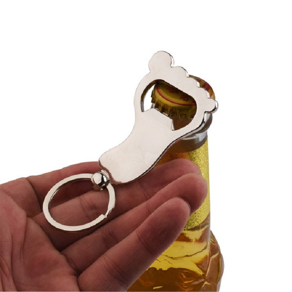 Personality Creative Male and Female Metal Keychain Bottle Opener, Specification:9 × 4 × 0.5 cm(Silver)