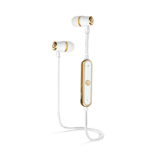 Bass Handsfree Sports Sweatproof Wireless Bluetooth Earphones with Mic(Gold)