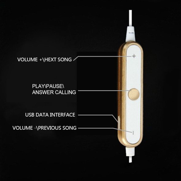 Bass Handsfree Sports Sweatproof Wireless Bluetooth Earphones with Mic(Gold)