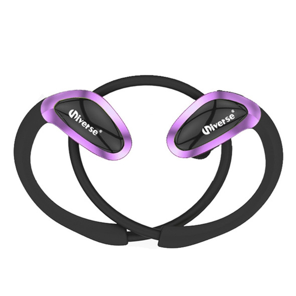 Universe XHH-802 Sports IPX4 Waterproof Earbuds Wireless Bluetooth Stereo Headset with Mic, For iPhone, Samsung, Huawei, Xiaomi, HTC and Other Smartphones(Purple)