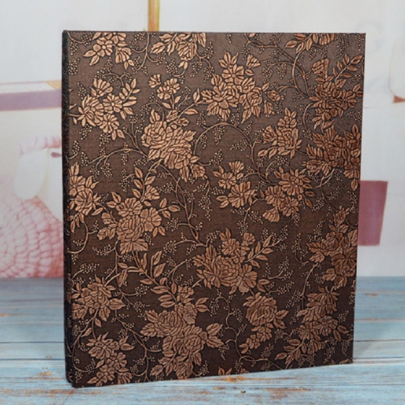 PU Leather Large Capacity Baby Album Creative Family Insert Photo Album(Black Grape Pattern)