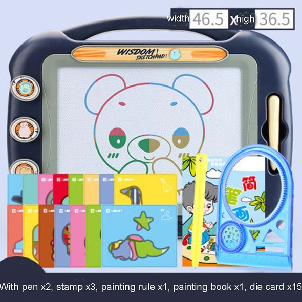 Children Color Graffiti Drawing Board Magnetic Writing Board, Style:Set 2(Blue)