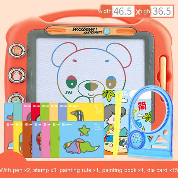 Children Color Graffiti Drawing Board Magnetic Writing Board, Style:Set 2(Orange)