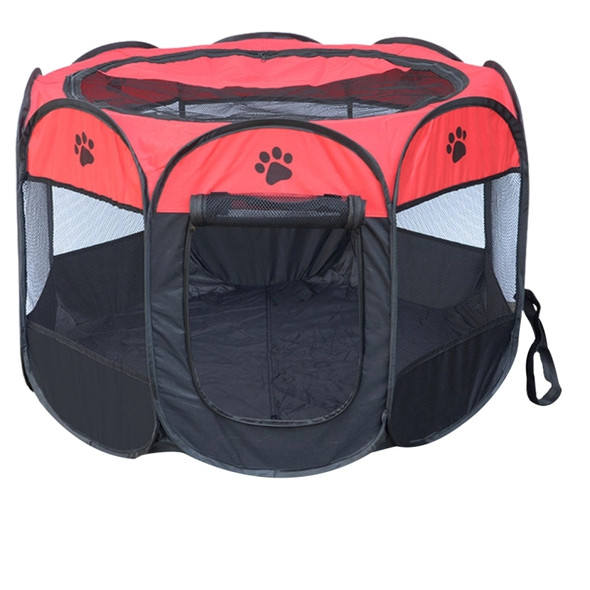 Fashion Oxford Cloth Waterproof Dog Tent Foldable Octagonal Outdoor Pet Fence, S, Size: 73 x 73 x 43cm(Red)
