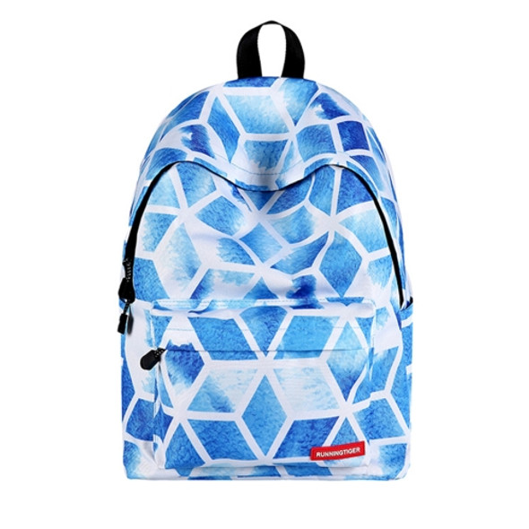 Diamond Lattice Pattern Print Travel Backpack School Shoulders Bag for Girls, Size: 40cm x 30cm x 17cm