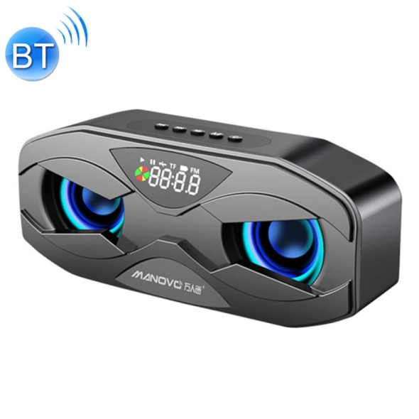 M5 Cool Owl Design Bluetooth Speaker LED Flash Wireless Loudspeaker FM Radio Alarm Clock TF Card(Black)