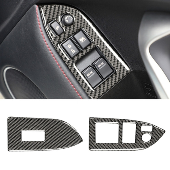 Car Carbon Fiber Window Glass Lifting Panel Decorative Sticker for Subaru BRZ / Toyota 86 2013-2017, Right Drive (Black)