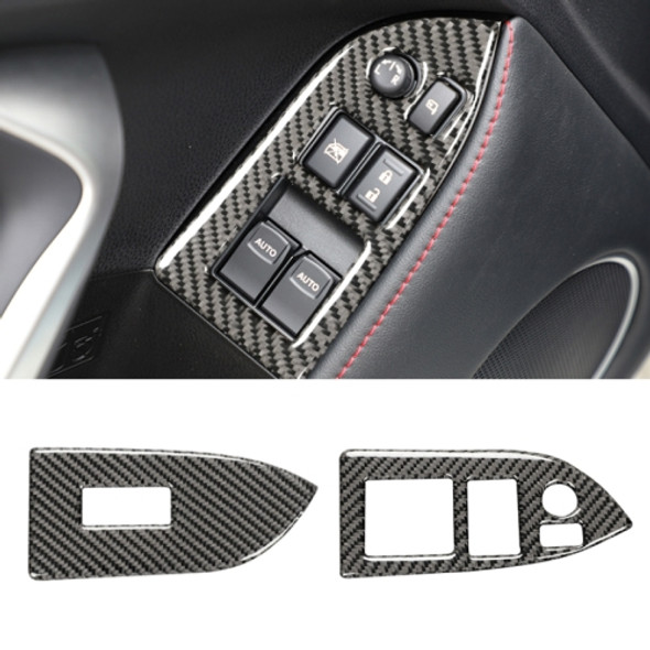 Car Carbon Fiber Window Glass Lifting Panel Decorative Sticker for Subaru BRZ / Toyota 86 2013-2017, Left Drive (Black)