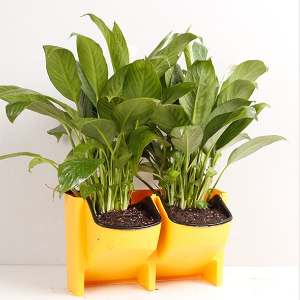 Plant Wall Vertical Indoor and Outdoor Balcony Wall-mounted Flower Pots Creative Combination of Resin Plastic Flower Pots with Removable Pot(Yellow)