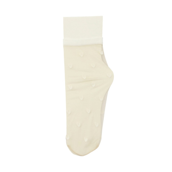 Spring And Summer Ultra-thin Glass Stockings Color Love Transparent Pile Pile Socks (Color:White Size:Free Size)