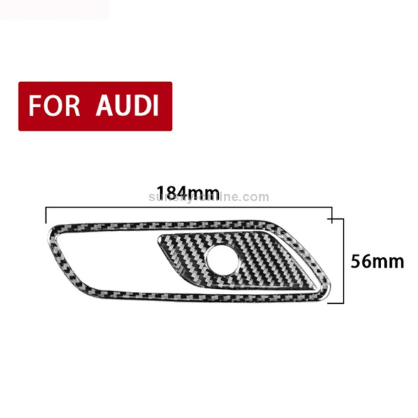 Car Carbon Fiber Front Passenger Seat Storage Box Switch Decorative Sticker for Audi A6L / A7 2019-, Right Drive
