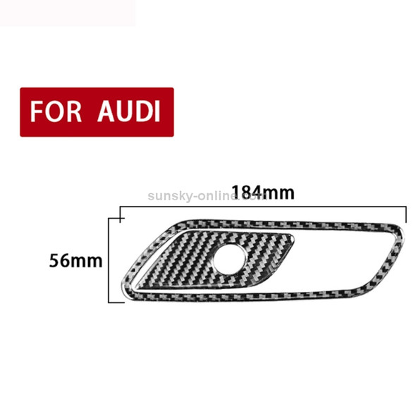 Car Carbon Fiber Front Passenger Seat Storage Box Switch Decorative Sticker for Audi A6L / A7 2019-, Left Drive