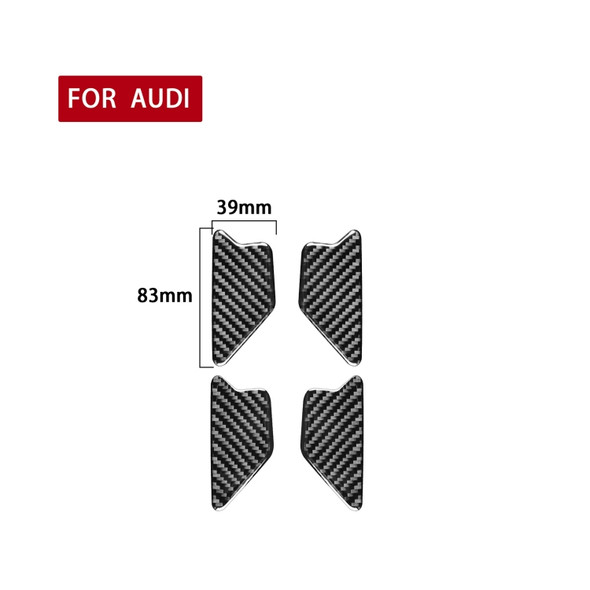 4 PCS / Set Carbon Fiber Car Inner Door Bowl Decorative Sticker for Audi Q3 2013-2018,Left and Right Drive Universal