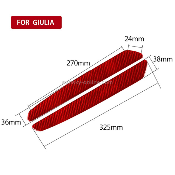 2 PCS / Set Carbon Fiber Car Welcome Pedal Decorative Sticker for Alfa Romeo Giulia 2017-2019,Left and Right Drive Universal (Red)