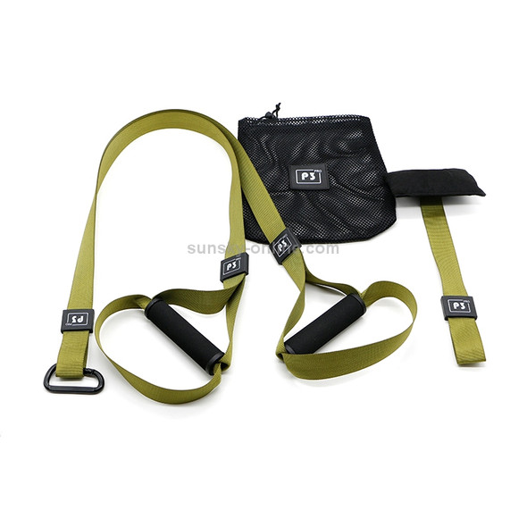 P3-1 Fitness Exercise Hanging Pulling Rope TRP3X Wall Pulley Yoga Belt, Main Belt: 1.4m, Home Version(Army Green)
