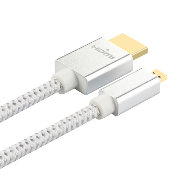 ULT-unite Gold-plated Head HDMI Male to Micro HDMI Male Nylon Braided Cable, Cable Length: 2m(Silver)