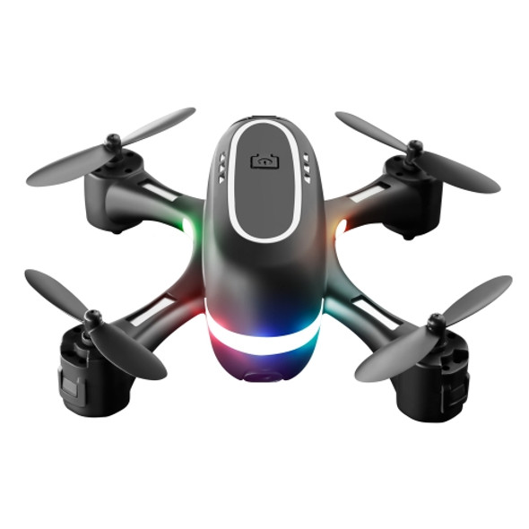 LSRC Rainbow Light 2.4GHz RC Mini Drone Toys Gift, Dual Lens 720P (Black)