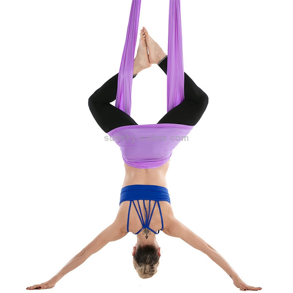 Household Handstand Elastic Stretching Rope Aerial Yoga Hammock Set(Light Purple)