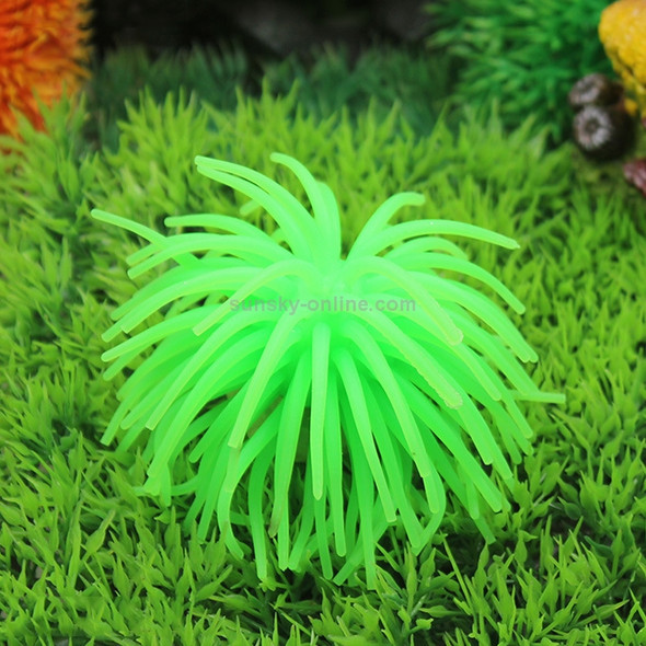 3 PCS Aquarium Articles Decoration TPR Simulation Sea Urchin Ball Coral, Size: L, Diameter: 13cm(Green)